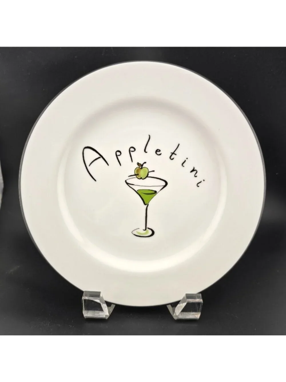 Pottery Barn Set Of 4 Martini Collection Cocktail Plates 7.5